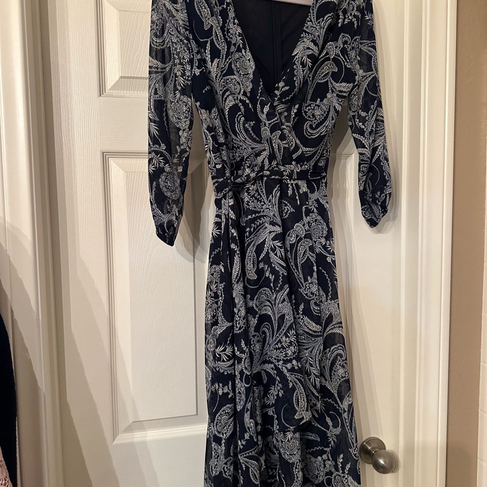 Tommy Hilfiger Navy and White Paisley Dress